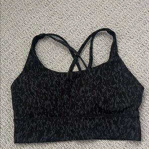 lululemon athletica Black Patterned Sports Bra Size 8 Barely Worn